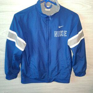 Boy's Nike Jacket Size M (10-12) Royal Blue Lightweight Lined Front Zippered